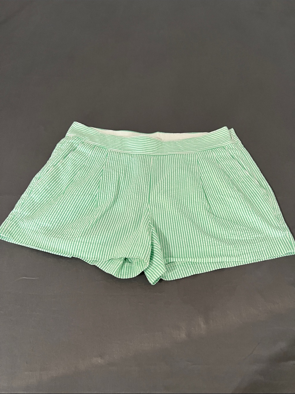 J. Crew Mint and White Striped Seersucker Shorts